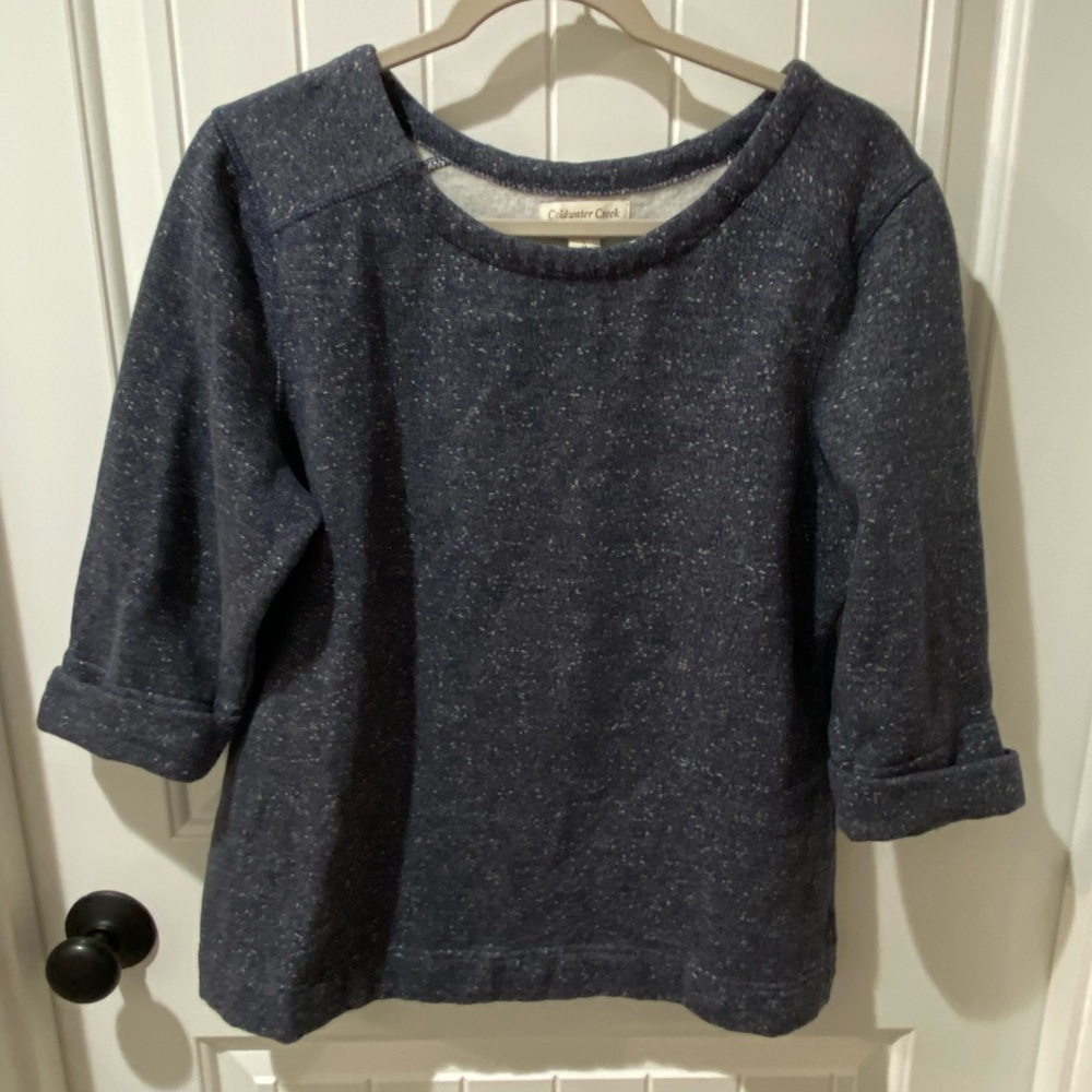 Coldwater Creek Navy Speckled Pullover